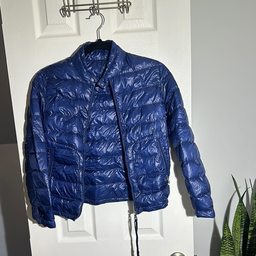 Moncler Shiny Royal Blue Quilted Kids Puffer Jacket